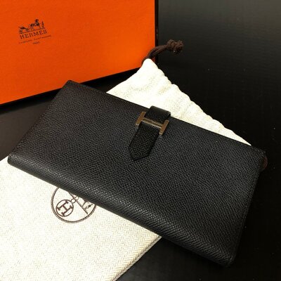 エルメス ベアン クラシック シルバー金具 レザー 二つ折り 長財布 □I刻印 05年製.jpg